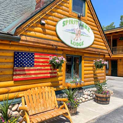 Entrance to Spirit Lake Lodge in Grand Lake, Colorado